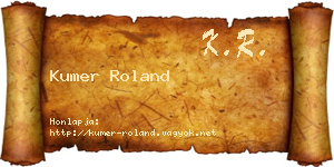 Kumer Roland névjegykártya